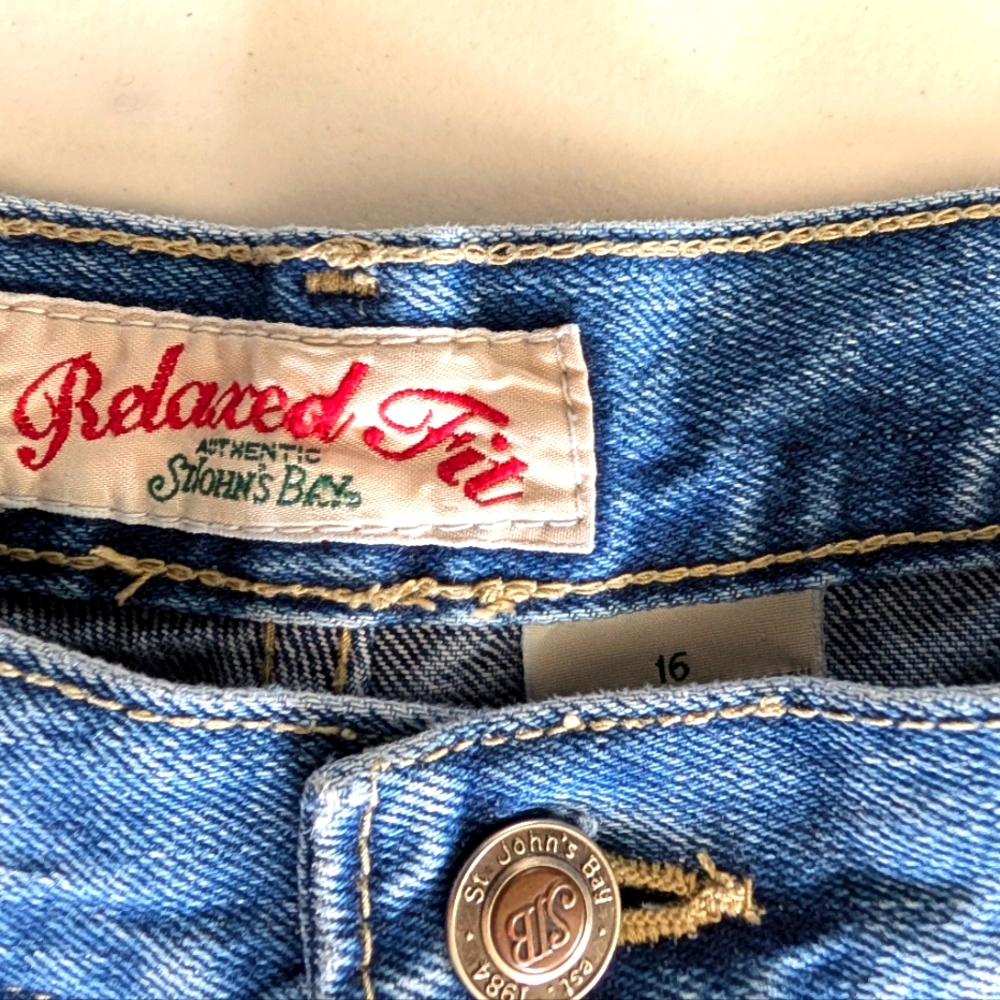 Vintage St. John's Bay Relaxed Fit cotton mom jeans w slight taper leg. Sz 16 - Picture 10 of 14